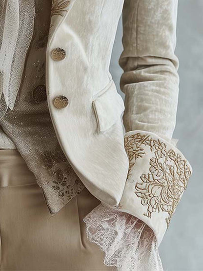 Constance | Blazer Marfil Bordado Sastre