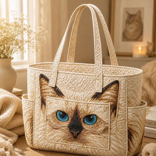 Juliette | Bolso Tote Acolchado con Gato Ragdoll