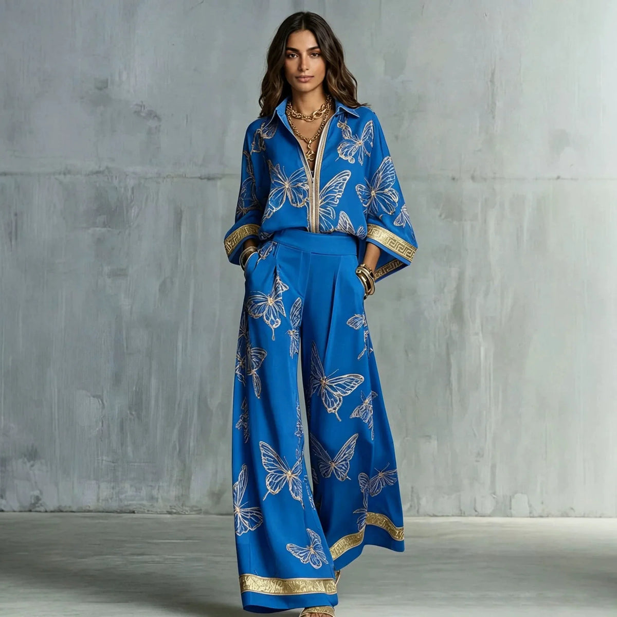 Lovelle | Conjunto Dos Piezas Fluido con Estampado de Mariposas
