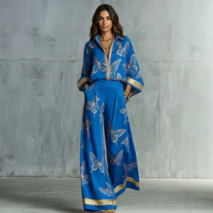 Lovelle | Conjunto Dos Piezas Fluido con Estampado de Mariposas