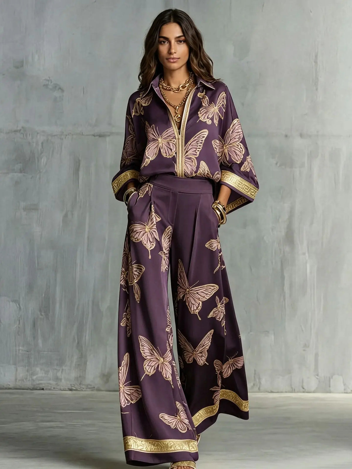 Lovelle | Conjunto Dos Piezas Fluido con Estampado de Mariposas