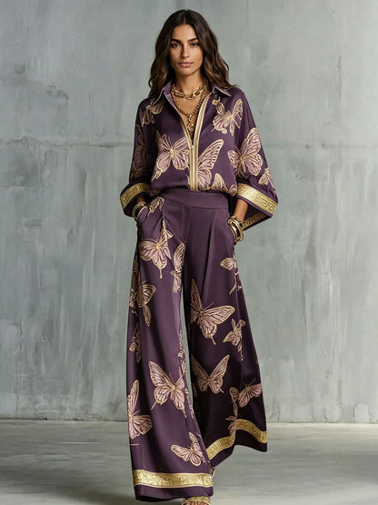 Lovelle | Conjunto Dos Piezas Fluido con Estampado de Mariposas