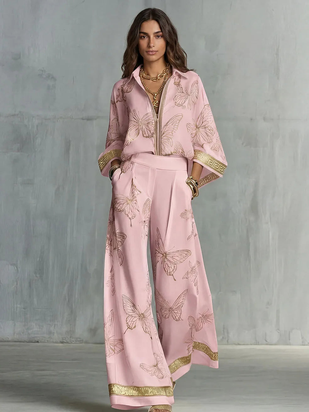 Lovelle | Conjunto Dos Piezas Fluido con Estampado de Mariposas
